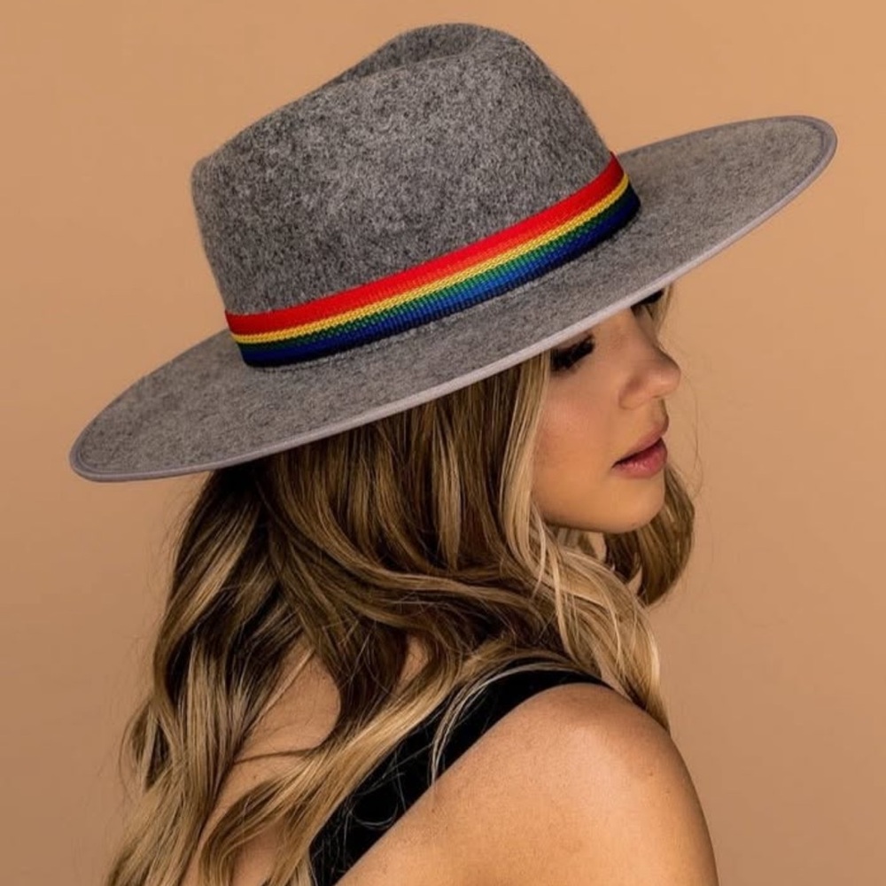 Dressed in LALA Gray Hat with Rainbow Band